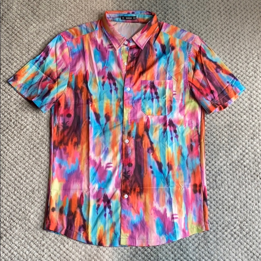 shein men's short sleeve shirt